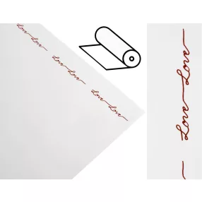 MŰANYAG CSOMAGOLÓ, TEKERCSES, LOVE FELIRATTAL, FEHÉR