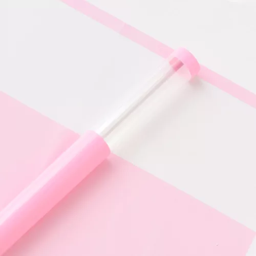 MŰANYAG CSOMAGOLÓ, CELOFÁN, TEKERCSES, ABLAKOS, VILÁGOS RÓZSASZÍN