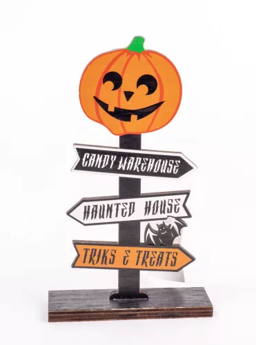 FA ÚTJELZŐ TÁBLA, HALLOWEEN TÖKKEL