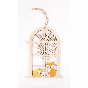 FA AKASZTÓS RÓKÁK AZ ABLAKBAN, NATÚR ÉS SÁRGA