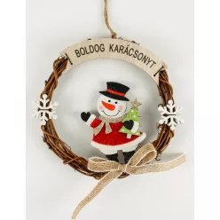   FA KOPOGTATÓ HÓEMBER, MIKULÁS RUHÁBAN, BOLDOG KARÁCSONYT FELIRAT