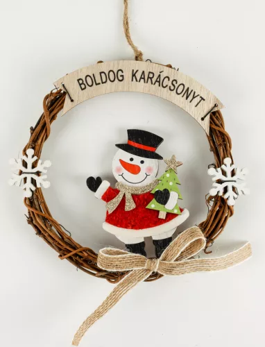 FA KOPOGTATÓ HÓEMBER, MIKULÁS RUHÁBAN, BOLDOG KARÁCSONYT FELIRAT