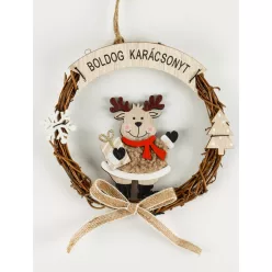 FA KOPOGTATÓ RÉNSZARVAS, BOLDOG KARÁCSONYT FELIRAT