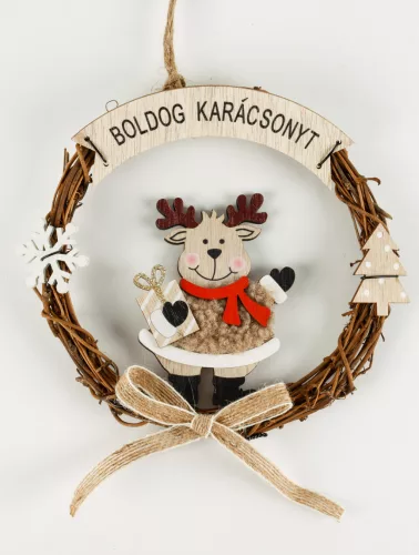 FA KOPOGTATÓ RÉNSZARVAS, BOLDOG KARÁCSONYT FELIRAT