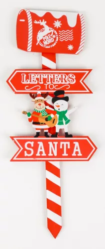 FA BESZÚRÓ POSTALÁDA ÉS IRÁNYJELZŐK, LETTERS TO SANTA FELIRAT, PIROS