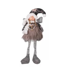 DEKOR TEXTIL LÁNY, ÜLŐ, LÓGÓLÁBÚ, SZÜRKER ÉS E15*40