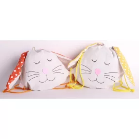 TEXTÍL DEKORÁCIÓ, NYÚL ZSÁK, SÁRGA VAGY NARANCS