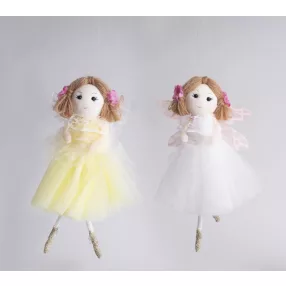   TEXTÍL DEKORÁCIÓ, AKASZTÓS, LÁNY TÜLL RUHÁBAN, LÓGÓLÁBÚ,