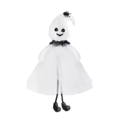   TEXTIL AKASZTÓS SZELLEM, TÜLL RUHÁBAN, PÓKKAL, FEHÉR/FEKETE