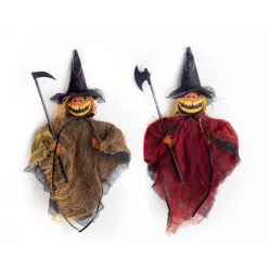   TEXTIL AKASZTÓS HALLOWEEEN RÉM, LEPEL RUHÁBAN,KASZÁVAL, BÁRDDAL, BARNA/BORDÓ