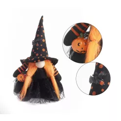 TEXTIL HALLOWEEN BOSZORKÁNY, NARANCSSÁRGA/FEKETE