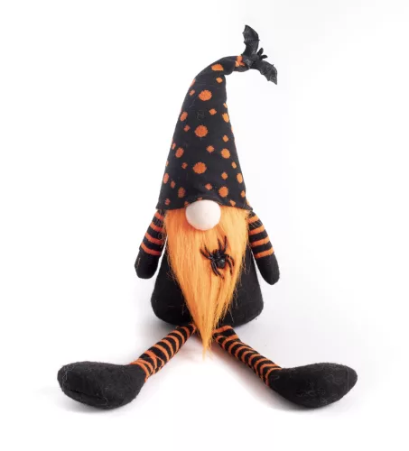 TEXTIL HALLOWEEN ORRSZAKÁLL, LÓGÓLÁBÚ, NARANCSSÁRGA/FEKETE
