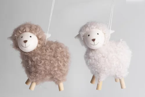 TEXTIL AKASZTÓS BÁRÁNY, FA LÁBBAL, BUNDÁS