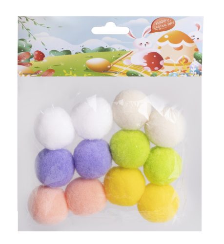 TEXTIL GOLYÓ SZETTBEN, 12 DARAB. SZÍNES