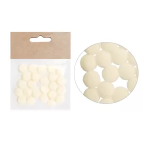 TEXTIL GOLYÓK SZETTBEN, 12 DARAB, FEHÉR