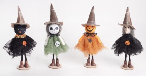 068699 TEXTIL AKASZTÓS HALLOWEEN FIGURÁK 4 FÉLE