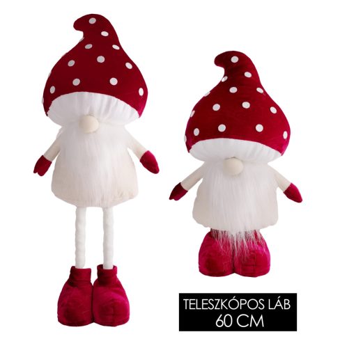 TEXTIL GOMBA, ÁLLÓ, TELESZKÓPOS, SZAKÁLLAS, PIROS ÉS FEHÉR