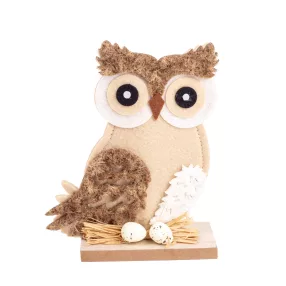 FILC BAGOLY TOJÁSOKKAL, FA TALPON, SÖTÉT BARNA ÉS DRAPP