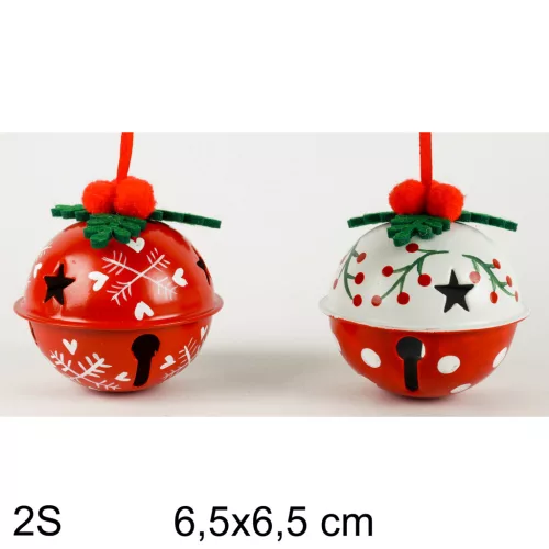 FÉM AKASZTÓS CSENGŐ, PIROS ÉS FEHÉR