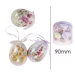   MŰANYAG AKASZTÓS TOJÁS SZETTBEN, 6 DARABOS, PLEXI DOBOZBAN, VIRÁGOS