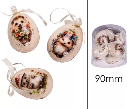 MŰANYAG TOJÁS SZETTBEN, 6 DARABOS, PLEXI DOBOZBAN, SÜNDISZNÓ, VIRÁGOS