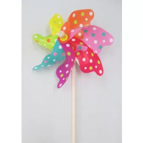 MŰANYAG SZÉLFORGÓ, MULTICOLOR, PÖTTYÖS