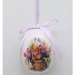   MŰANYAG AKASZTÓS TOJÁS SZETTBEN, 12 DARABOS, PLEXI DOBOZBAN, KOSÁR TULIPÁN