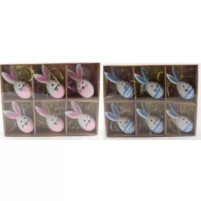   MŰANYAG AKASZTÓS TOJÁSNYÚL SZETTBEN, 6 DARABOS, KÉK VAGY RÓZSASZÍN