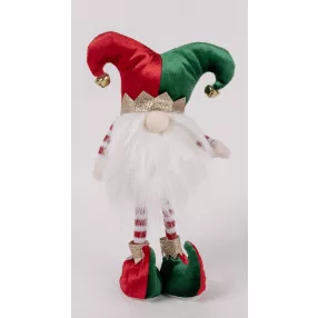   TEXTIL ORRSZAKÁLL KARÁCSONYI MANÓ, ÁLLÓ, PIROS ÉS ZÖLD