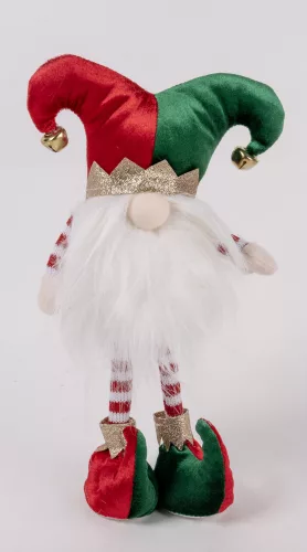 TEXTIL ORRSZAKÁLL KARÁCSONYI MANÓ, ÁLLÓ, PIROS ÉS ZÖLD