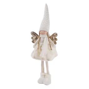 TEXTIL ANGYAL ÁLLÓ, KRÉM , ARANY SZÁRNNYAL