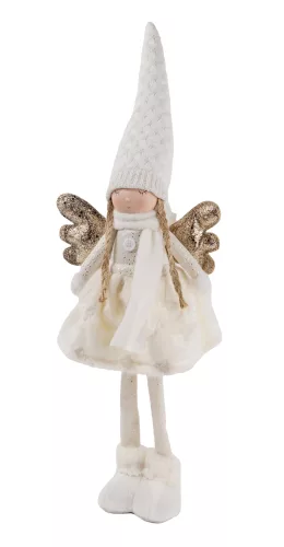 TEXTIL ANGYAL ÁLLÓ, KRÉM , ARANY SZÁRNNYAL