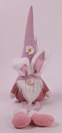 TEXTIL NYÚLSZAKÁLL LÓGÓ LÁBÚ, RÓZSASZÍN, VIRÁGS SAPKÁS