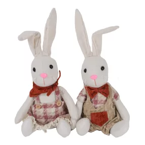   TEXTIL NYÚL, ÜLŐ, FIÚ VAGY LÁNY, FEHÉR ÉS BORDÓ KOCKÁS RUHÁS