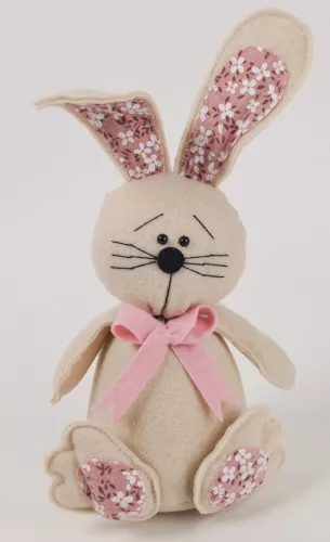 FILC NYÚL ÜLŐ, DRAPP, RÓZSASZÍN VIRÁGOS FÜLLEL ÉS TAPPANCSSAL