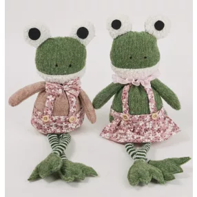   FILC BÉKA FIÚ VAGY LÁNY, LÓGÓ LÁBBAL, VIRÁGMINTÁS RUHÁBAN