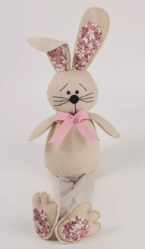 FILC NYÚL LÓGÓ LÁBÚ, DRAPP, RÓZSASZÍN VIRÁGOS FÜLLEL ÉS TAPPANCSSAL