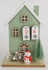 FILC HÁZ LEDDEL, ADVENTI NAPTÁR, FENYŐVEL, HÓEMBERREL, ZÖLD