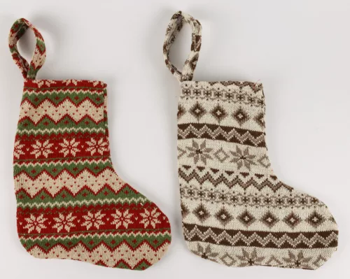 TEXTIL AKASZTÓS ZOKNI, KÖTÖTT, SKANDINÁV MINTÁS