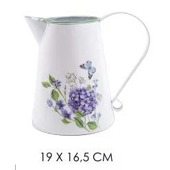 BÁDOG KIÖNTŐ, LILA HORTENZIA MINTÁS, FEHÉR