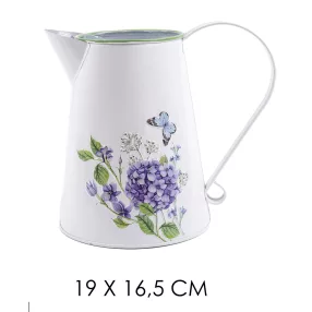 BÁDOG KIÖNTŐ, LILA HORTENZIA MINTÁS, FEHÉR