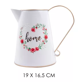BÁDOG KIÖNTŐ, RÓZSA MINTÁS, HOME FELIRATTAL, FEHÉR