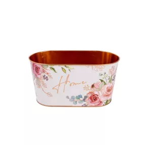 BÁDOG KASPÓ OVÁL, RÓZSA MINTÁS, METÁL, ROSEGOLD
