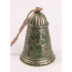 BÁDOG KOLOMP, AKASZTÓS, MÉZESKALÁCS FIGURÁS, ZÖLD