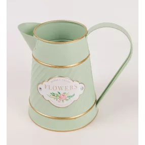 BÁDOG KIÖNTŐ, HALVÁNY ZÖLD, FLOWERS FELIRAT