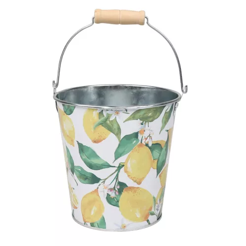 BÁDOG VÖDÖR, KEREK, CITROMOS