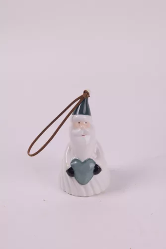 KERÁMIA CSENGŐ TÉLAPÓ, SZÜRKE SZÍVVEL