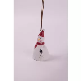 KERÁMIA CSENGŐ HÓEMBER, MIKULÁS SAPKÁBAN, FEHÉR