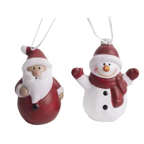   KERÁMIA AKASZTÓS FIGURÁK,  MIKULÁS, HÓEMBER, PIROS FEHÉR
