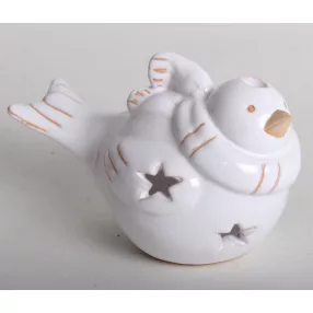 TERRACOTTA MADÁR SÁLLAL, MÁZASFEHÉR